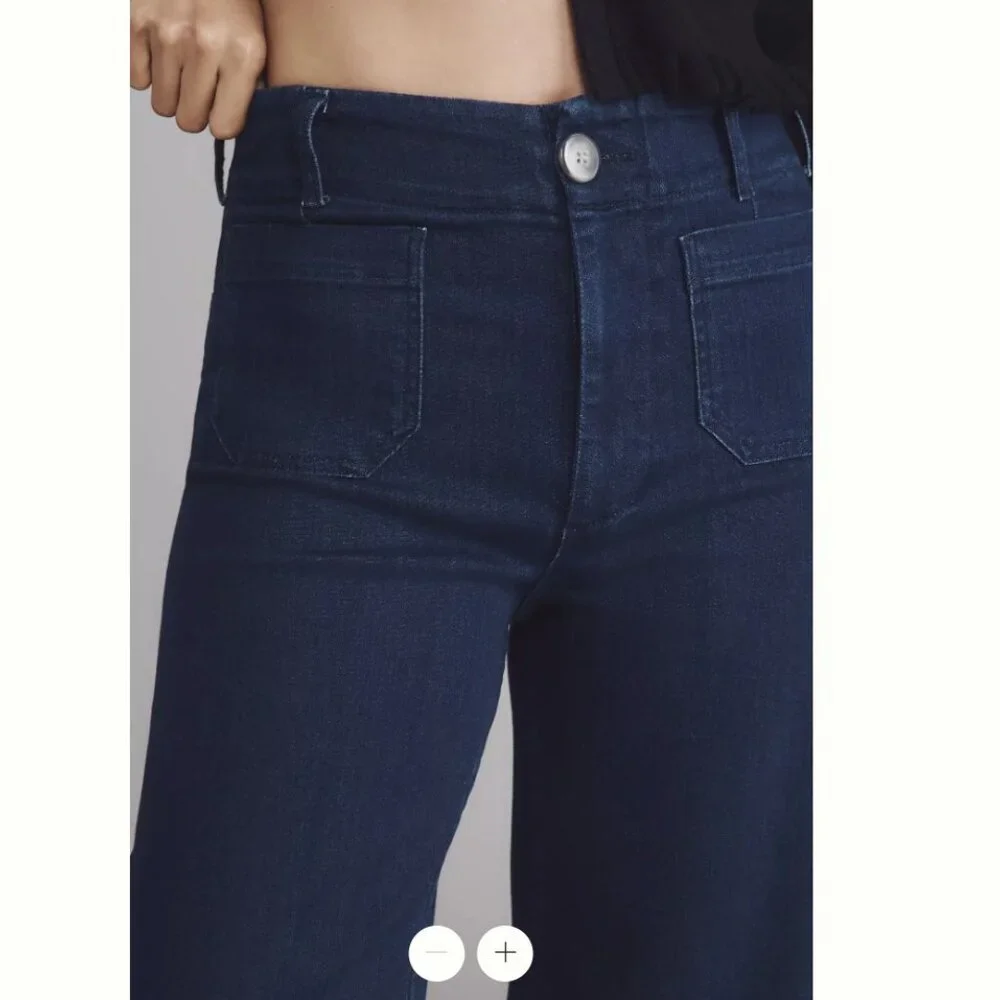 The Colette Crop High-Rise Wide-Leg Jeans by Maeve - Size 27 - Picture 4 of 5